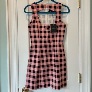 Lazy Oaf Pink & Plaid Heart Mini Dress | Size 10 UK
